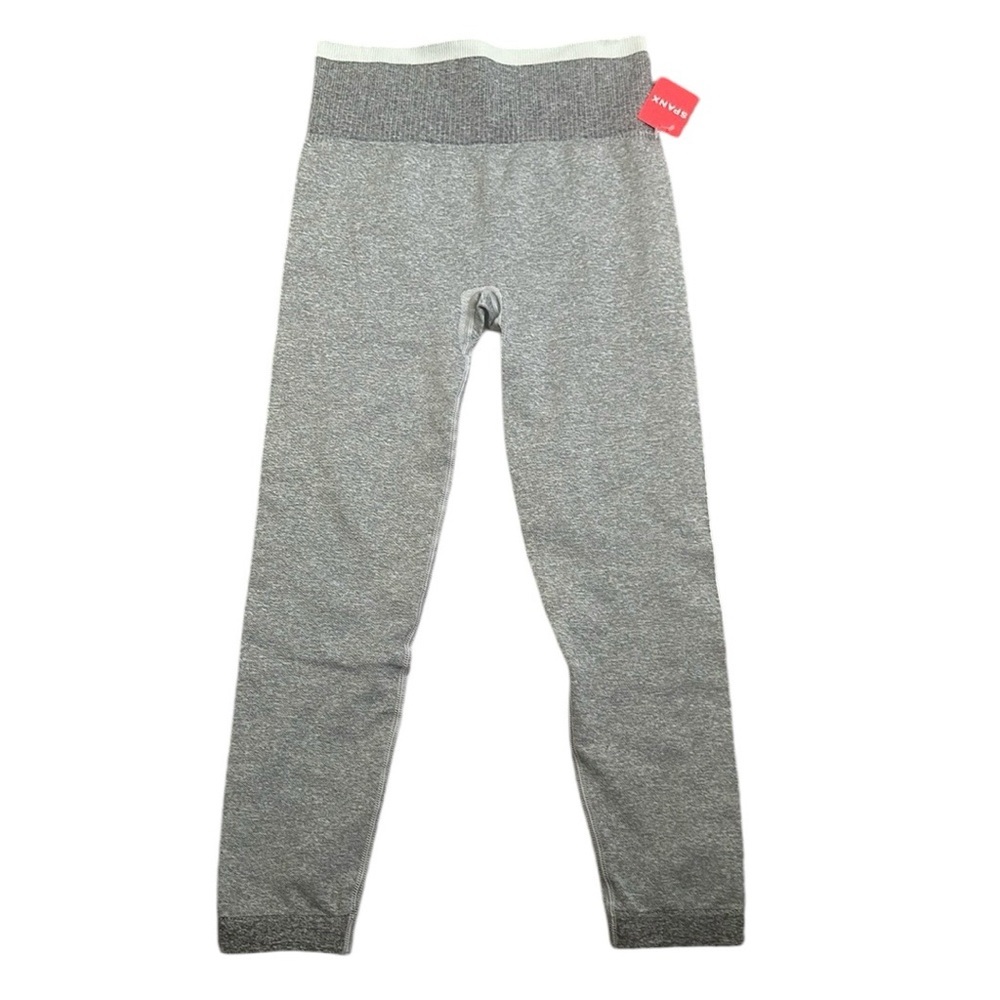 Spanx seamless sclup leggings spacedye cloudy gray size medium work out gym act